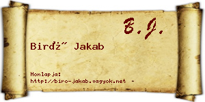 Biró Jakab névjegykártya